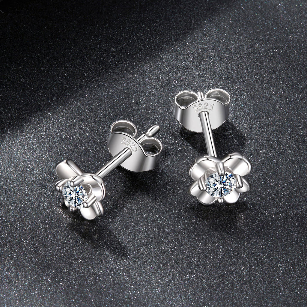 925 Sterling Silver Moissanite Earrings 0.6cm for Women