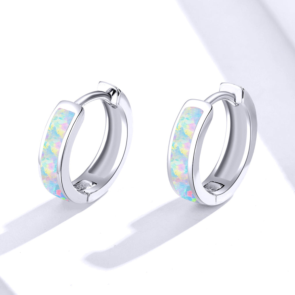 925 Sterling Silver Opal Earrings for Women