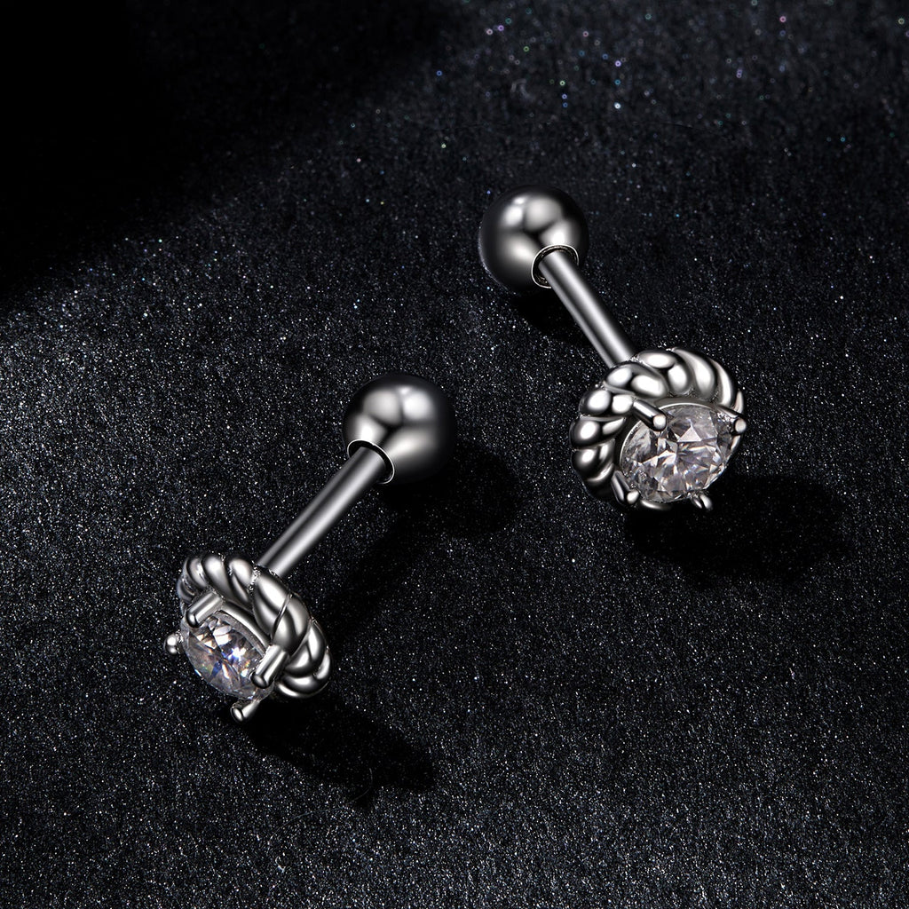 925 Sterling Silver 3mm Moissanite Earrings for Women