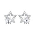 925 Sterling Silver Earrings 9x9mm with Pavé Setting CZ for Women
