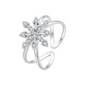 925 Sterling Silver Platinum Plated Pavé Set CZ Ring for Women