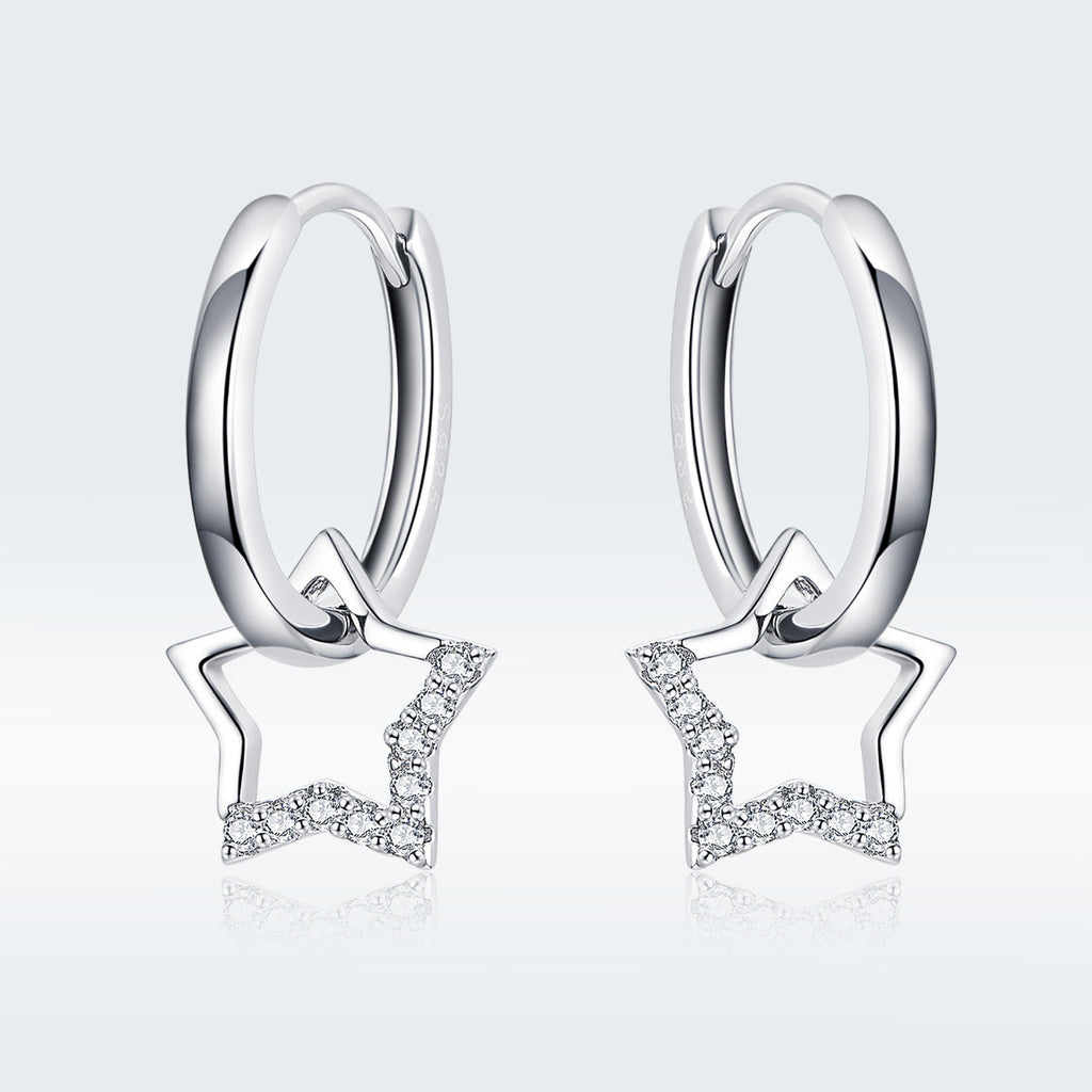 S925 Sterling Silver Plated Platinum CZ Earrings for Women
