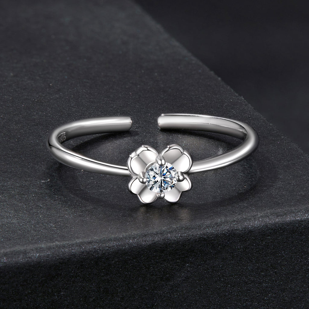 925 Sterling Silver Moissanite Ring Size E for Women