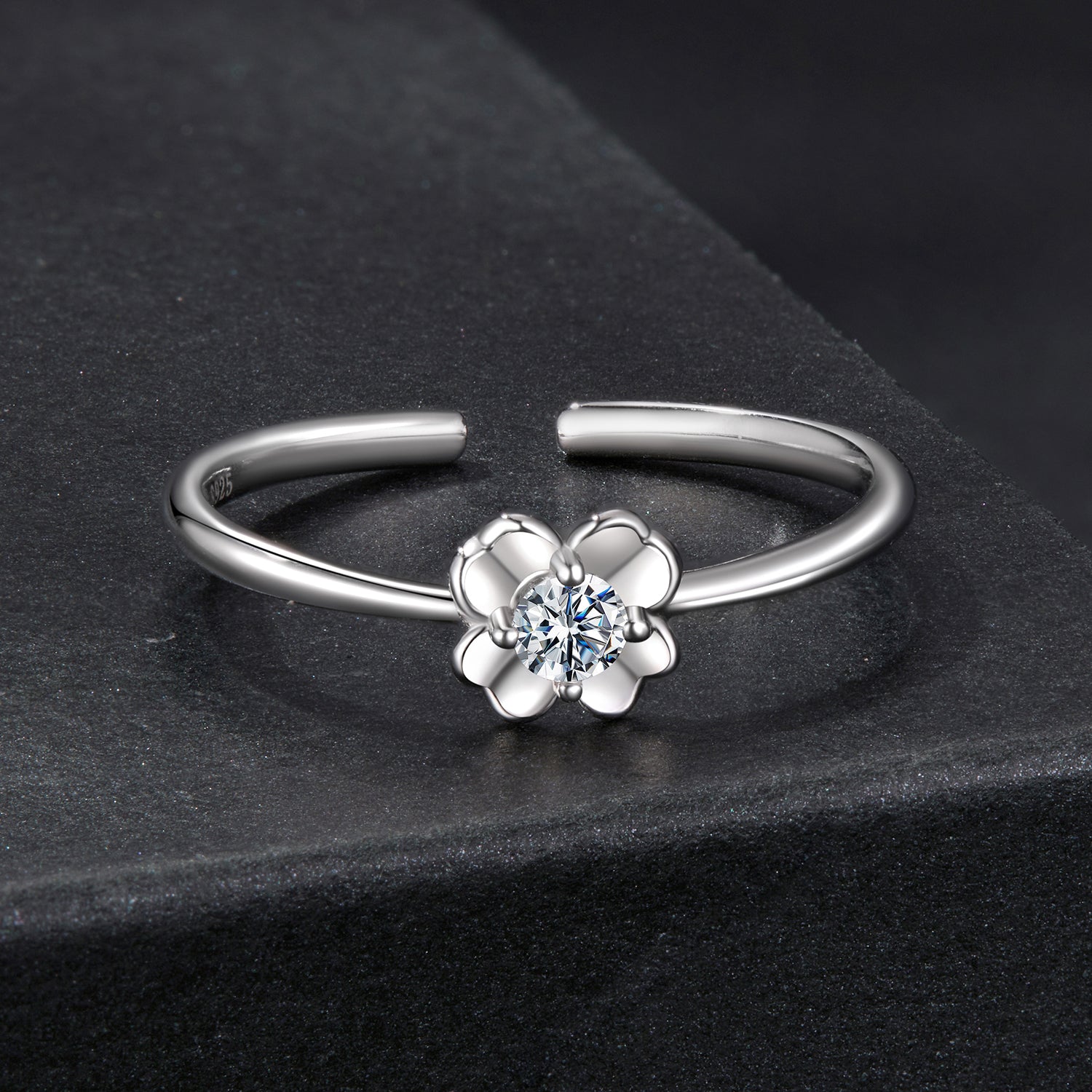 925 Sterling Silver Moissanite Ring Size E for Women