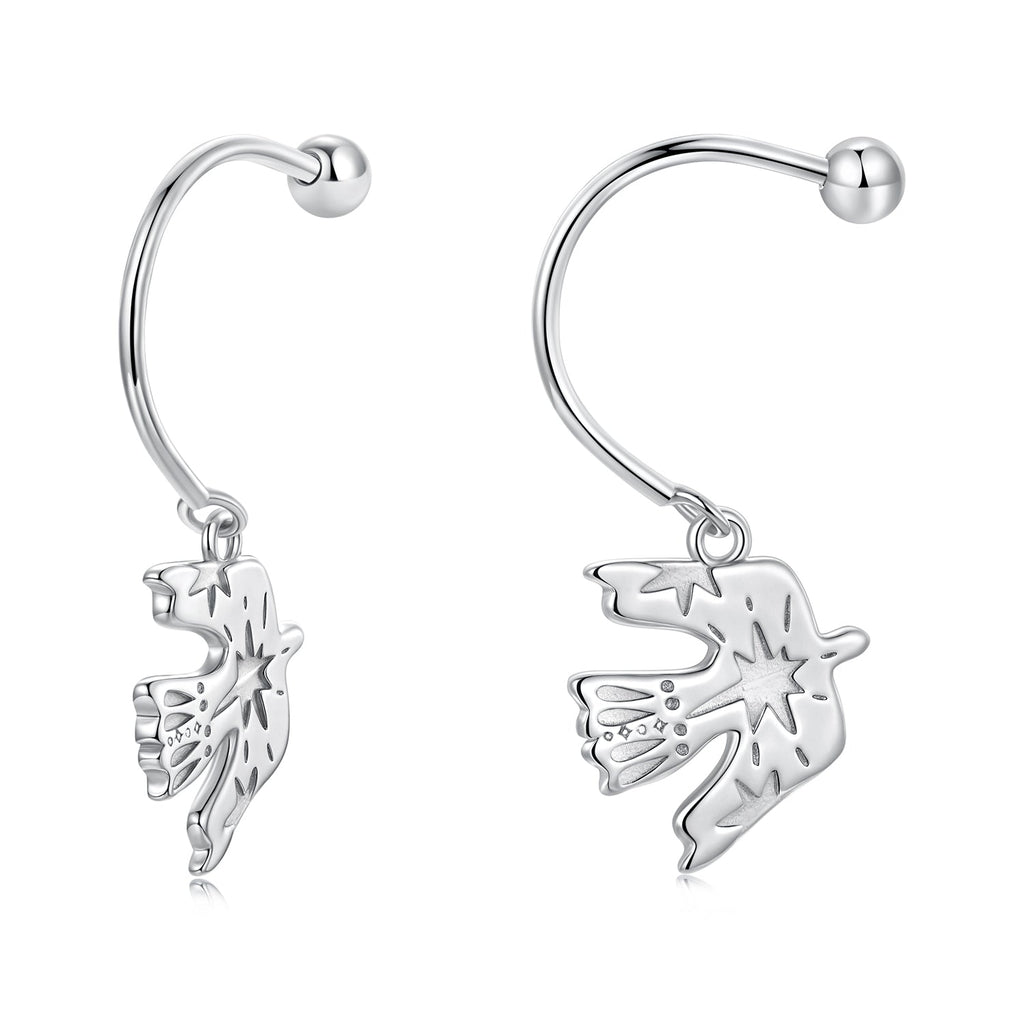 925 Sterling Silver Earrings with Pavé Setting CZ and White Gold Plating for Women