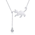 925 Sterling Silver Necklace 38-45cm with 1.4*2.5cm Pendant for Women