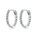 925 Sterling Silver Plated White Gold Earrings Size 1.4x0.2cm for Women
