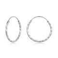 925 Sterling Silver Earrings for Women - White Gold Plated, 2.6*0.2 cm, Style L