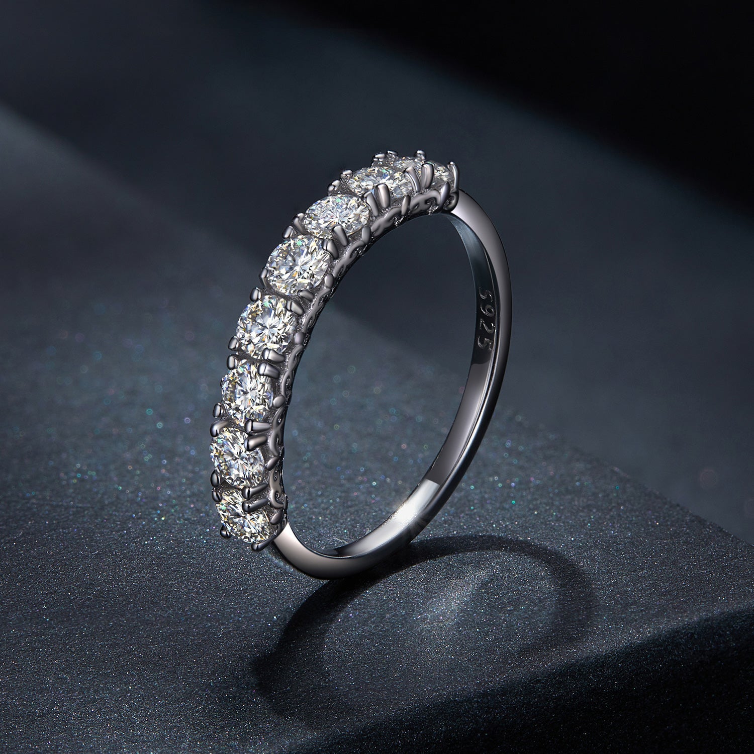 925 Sterling Silver Plated Moissanite Ring Size 5 for Women