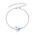 925 Sterling Silver Synthetic Opal Bracelet with White Gold Plating