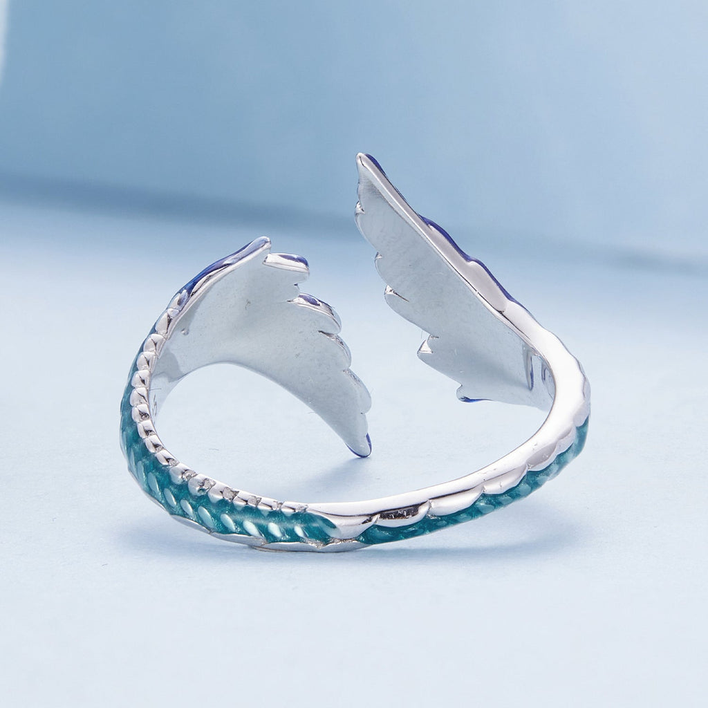 925 Sterling Silver Enamel Ring Size 9.0 for Women