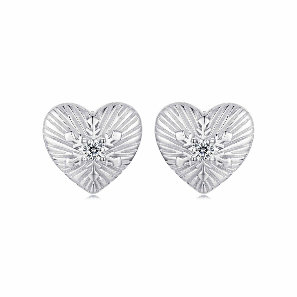 925 Sterling Silver Earrings with CZ in White Gold Plating for Women