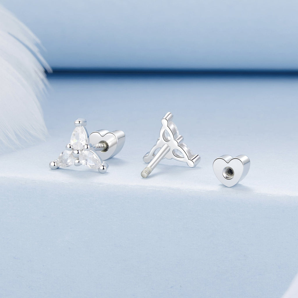 925 Sterling Silver Earrings with Pavé Setting CZ