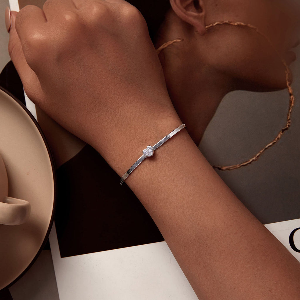 925 Sterling Silver Pavé CZ Bracelet for Women