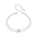 925 Sterling Silver Moissanite 1 Carat Bracelet for Women - White Gold Plated, 150+60mm