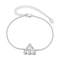 925 Sterling Silver White Gold Plated Bracelet with Length 15+6cm for Women