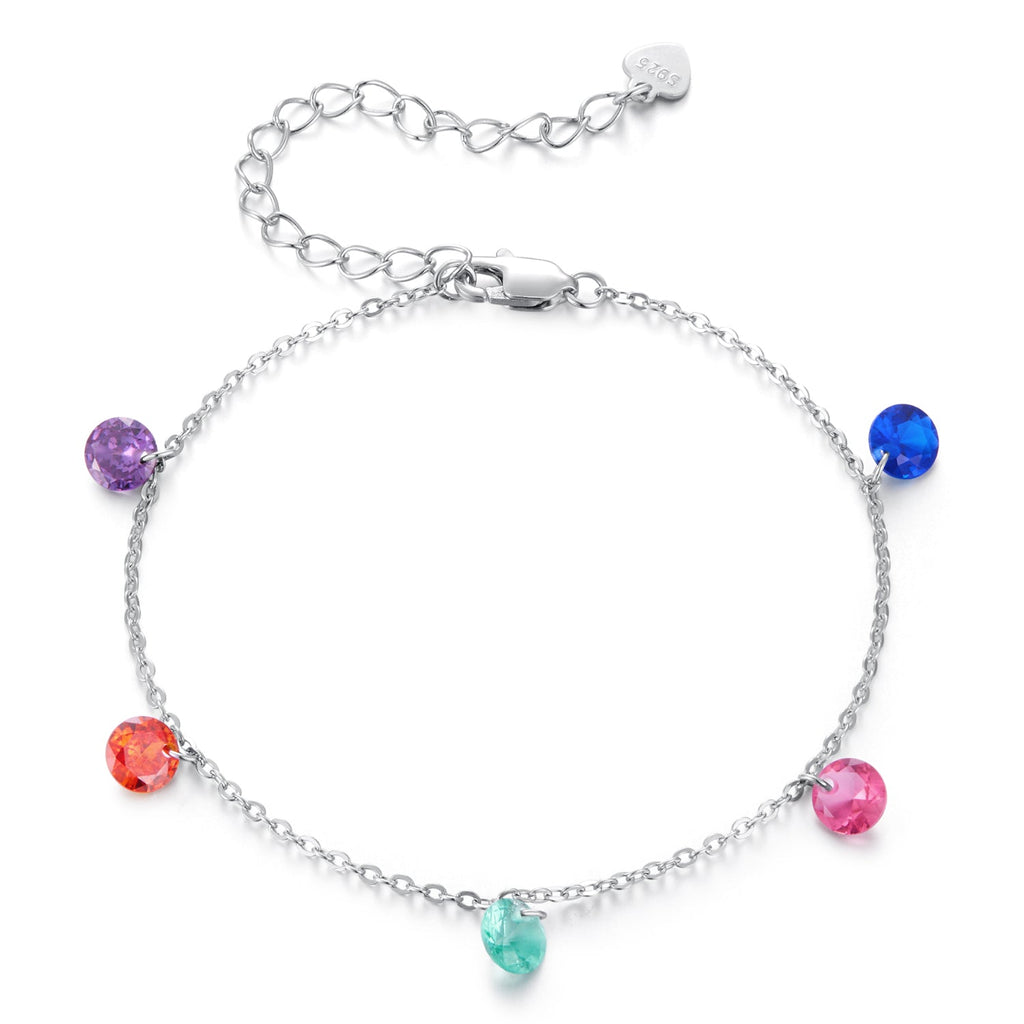 925 Sterling Silver White Gold Plated 16+5cm Pavé Setting CZ Bracelet