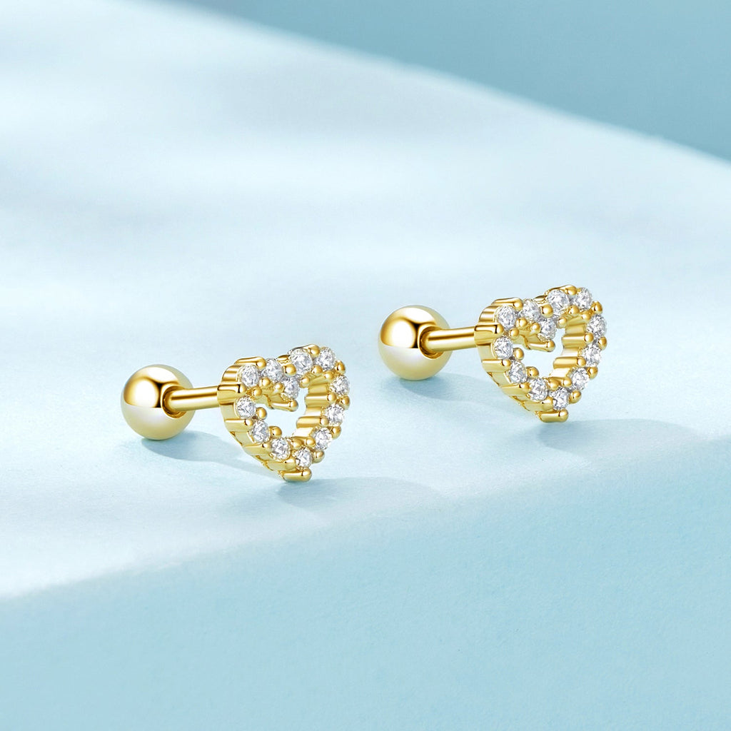 925 Sterling Silver White Gold Plated Earrings with CZ for Women