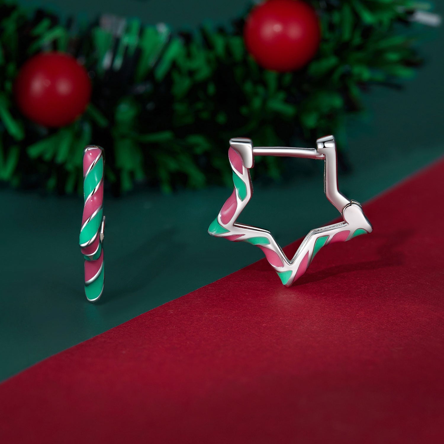 925 Sterling Silver Enamel Plated Platinum Earrings for Women