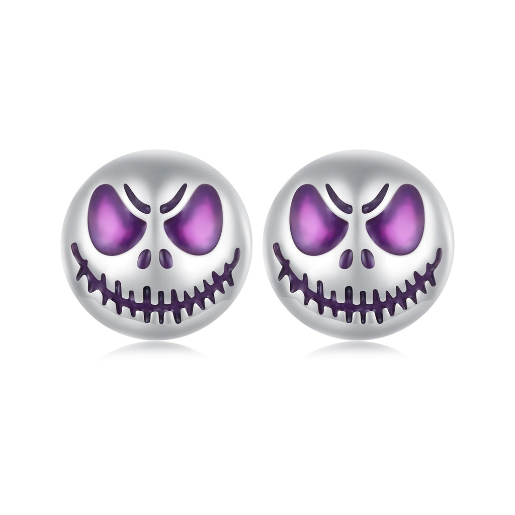925 Sterling Silver Enamel Oxidized Earrings - 8mm for Women