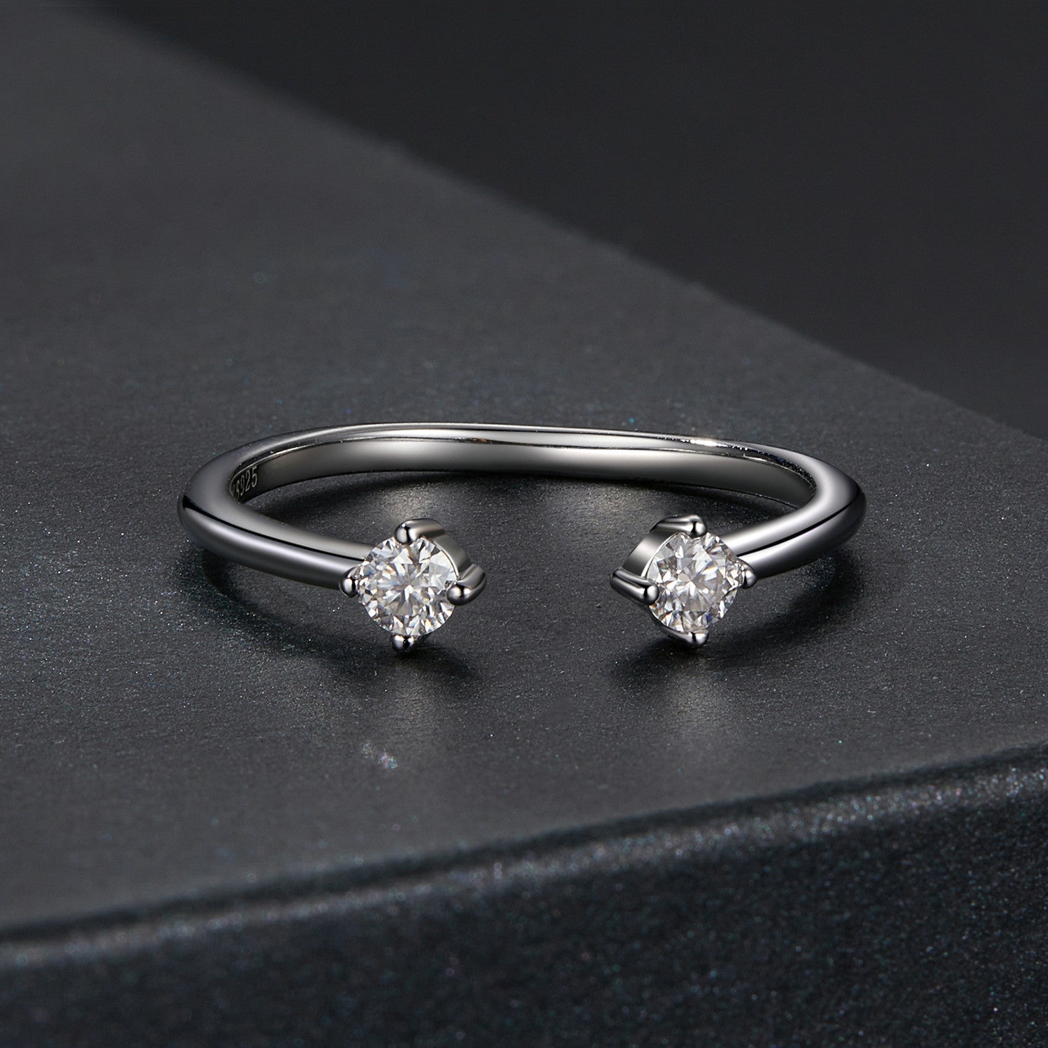 925 Sterling Silver Moissanite Ring Size E for Women