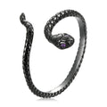 S925 Sterling Silver Black Gold Plated Pavé Setting CZ Ring
