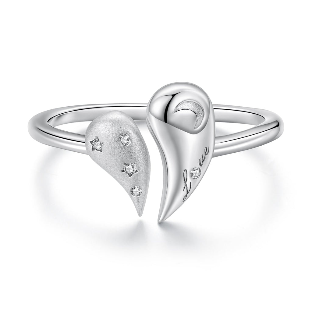925 Sterling Silver 1.1cm White Gold Plated CZ Pendant Ring