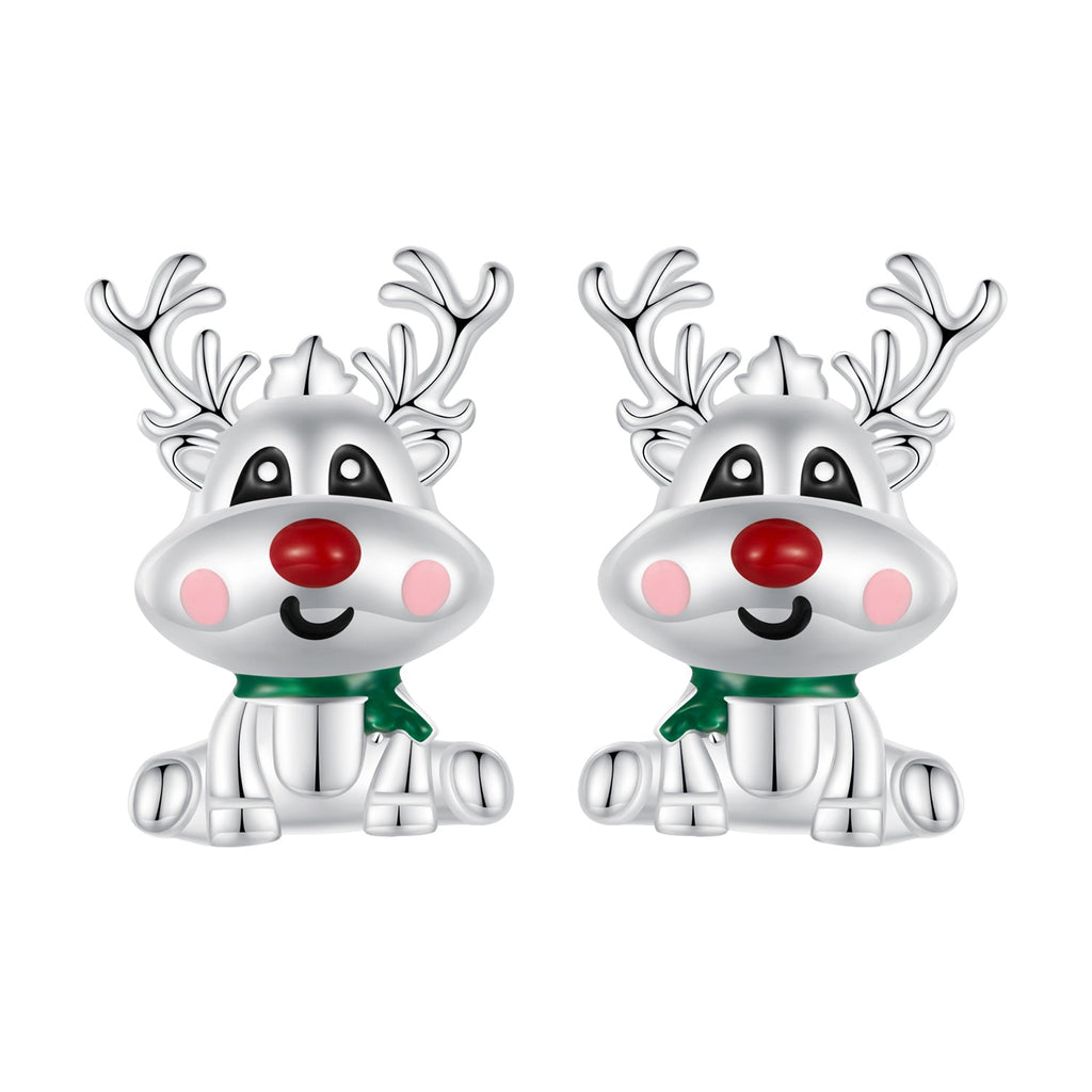 925 Sterling Silver Enamel Earrings 12x9mm