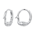 925 Sterling Silver Plated White Gold Hoop Earrings for Women