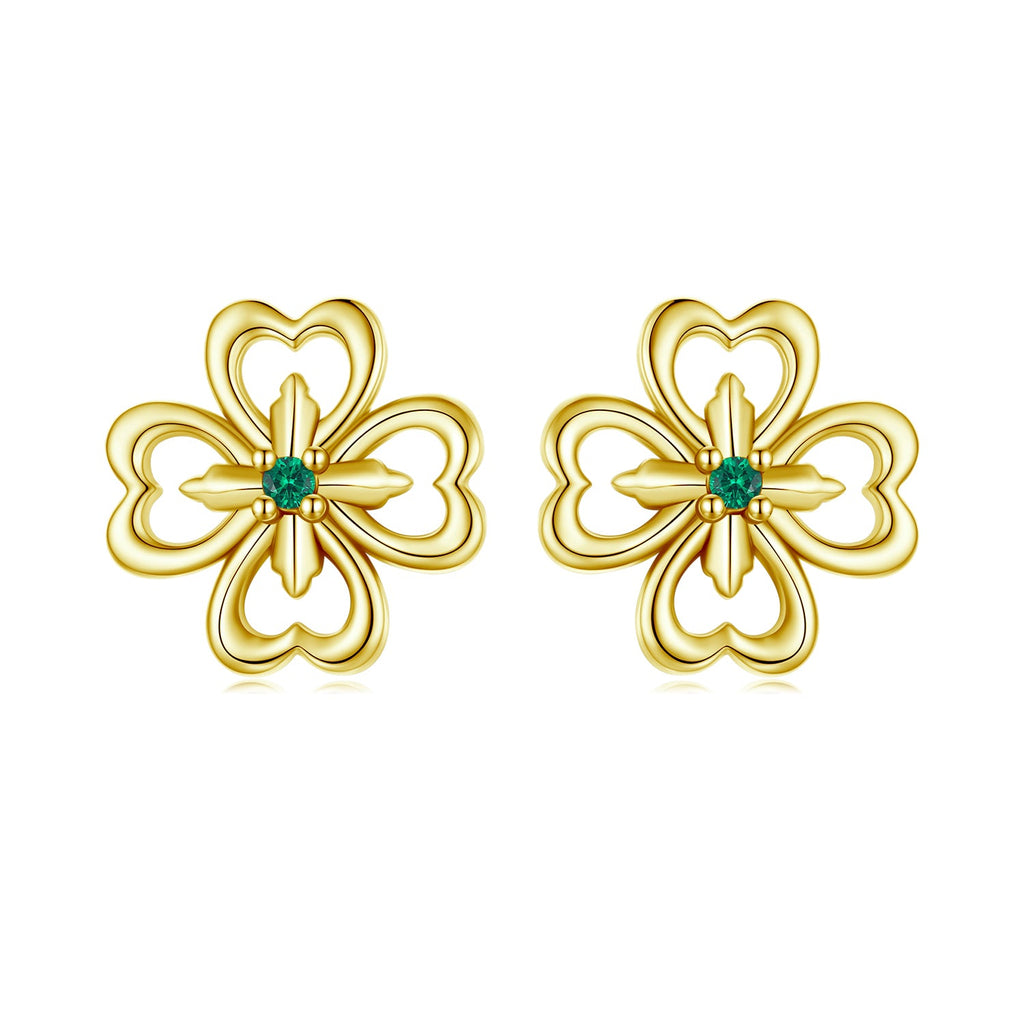 925 Sterling Silver Earrings with Pavé Setting CZ, 0.9cm, Oxidized Silver for Women