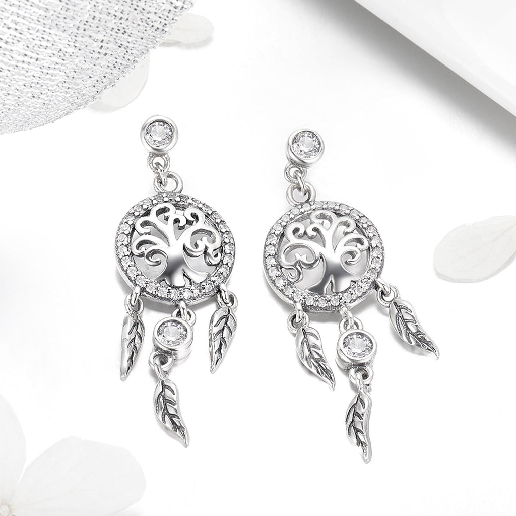 925 Sterling Silver Oxidized Pavé Setting CZ Earrings