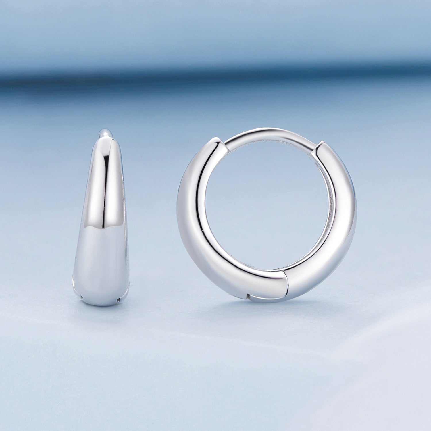 925 Sterling Silver 12*3mm Platinum Plated Earrings