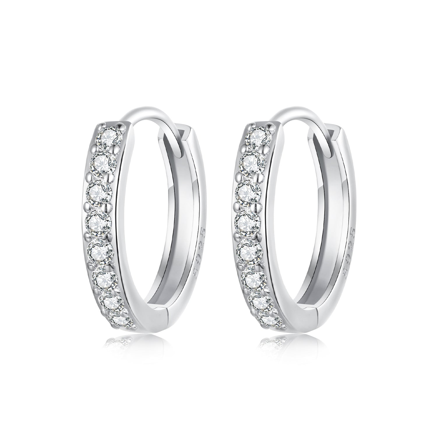 925 Sterling Silver Pavé Setting Gold Plated Earrings for Women