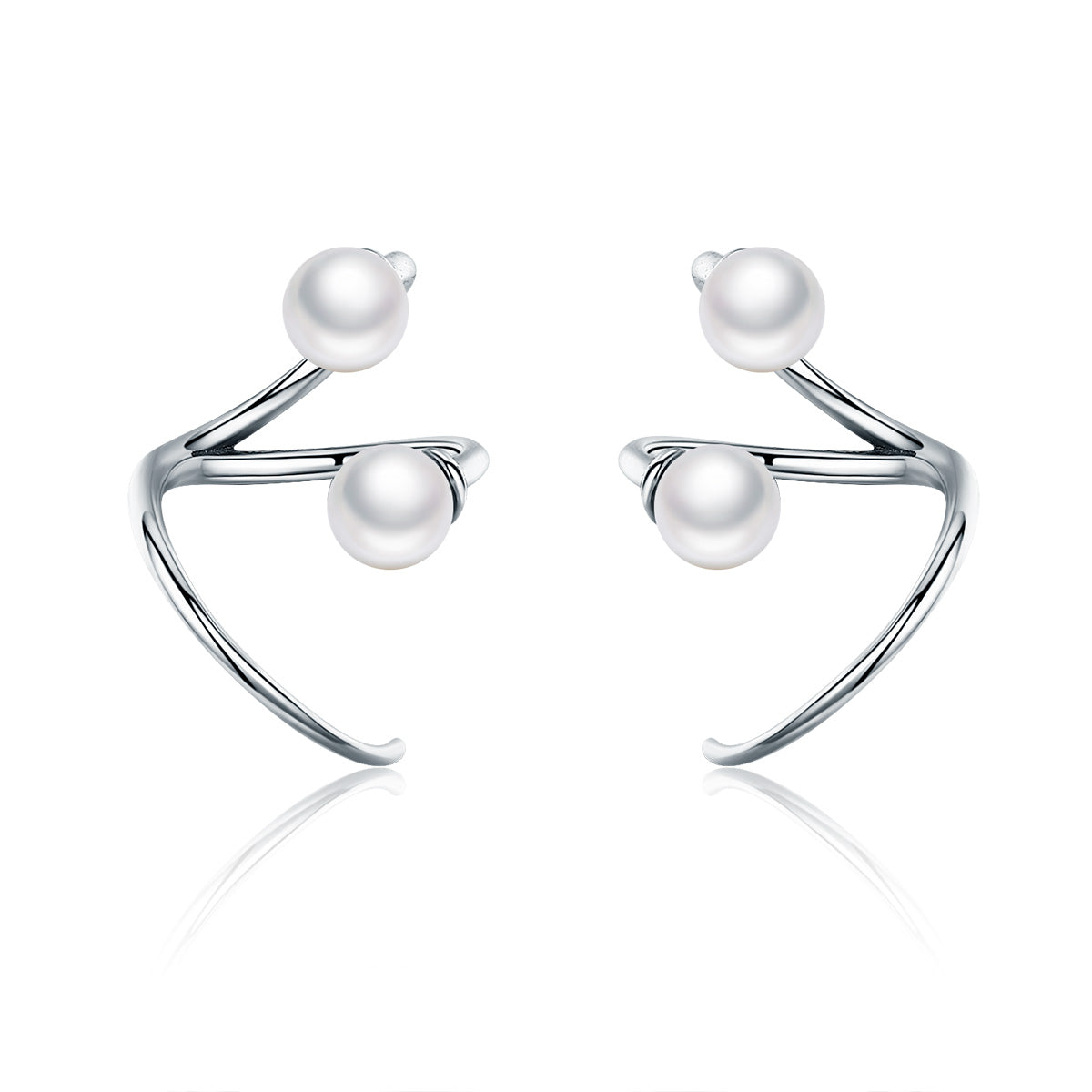 925 Sterling Silver Oxidized Earrings with Shell Pearl for Women
