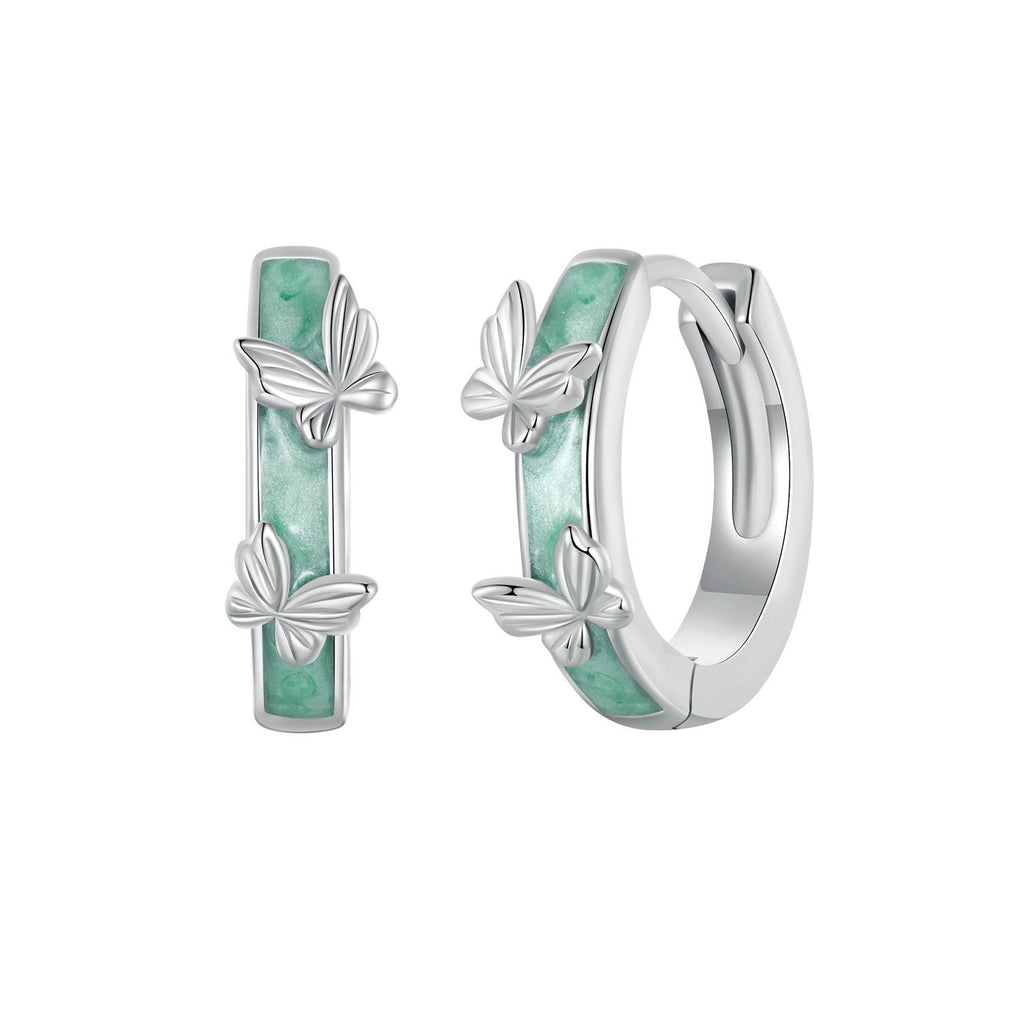 925 Sterling Silver Earrings with Enamel Process and Platinum Plating for Women
