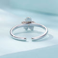 S925 Sterling Silver Enamel Plated Platinum Ring