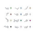 925 Sterling Silver White Gold Plated Star & Constellation Earrings for Women