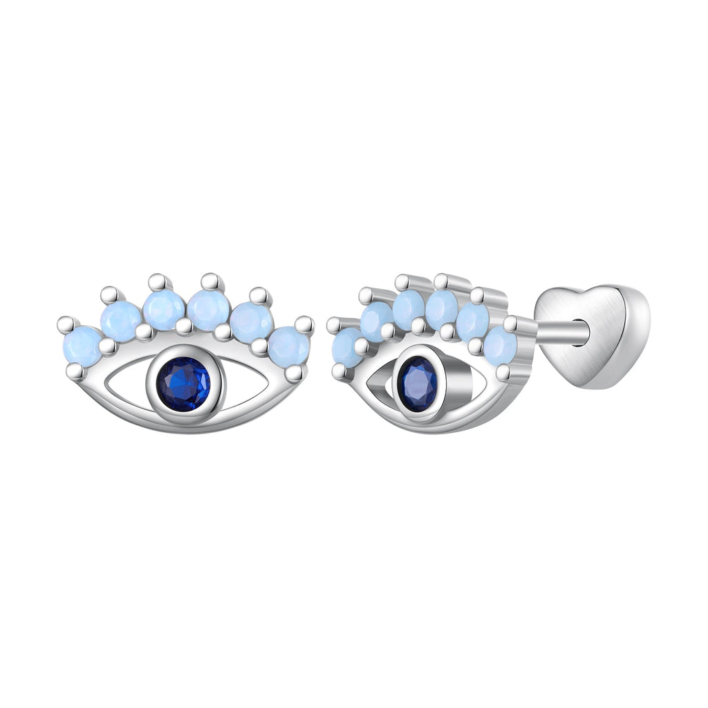925 Sterling Silver Plated Platinum Opal Earrings for Women