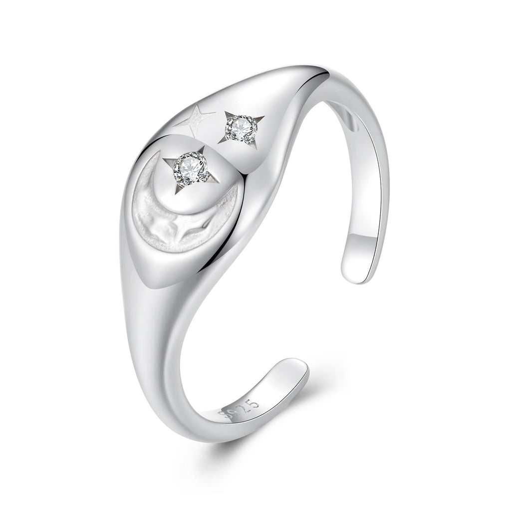 925 Sterling Silver Pavé White Gold Plated CZ Rings - Width 0.2-0.8cm