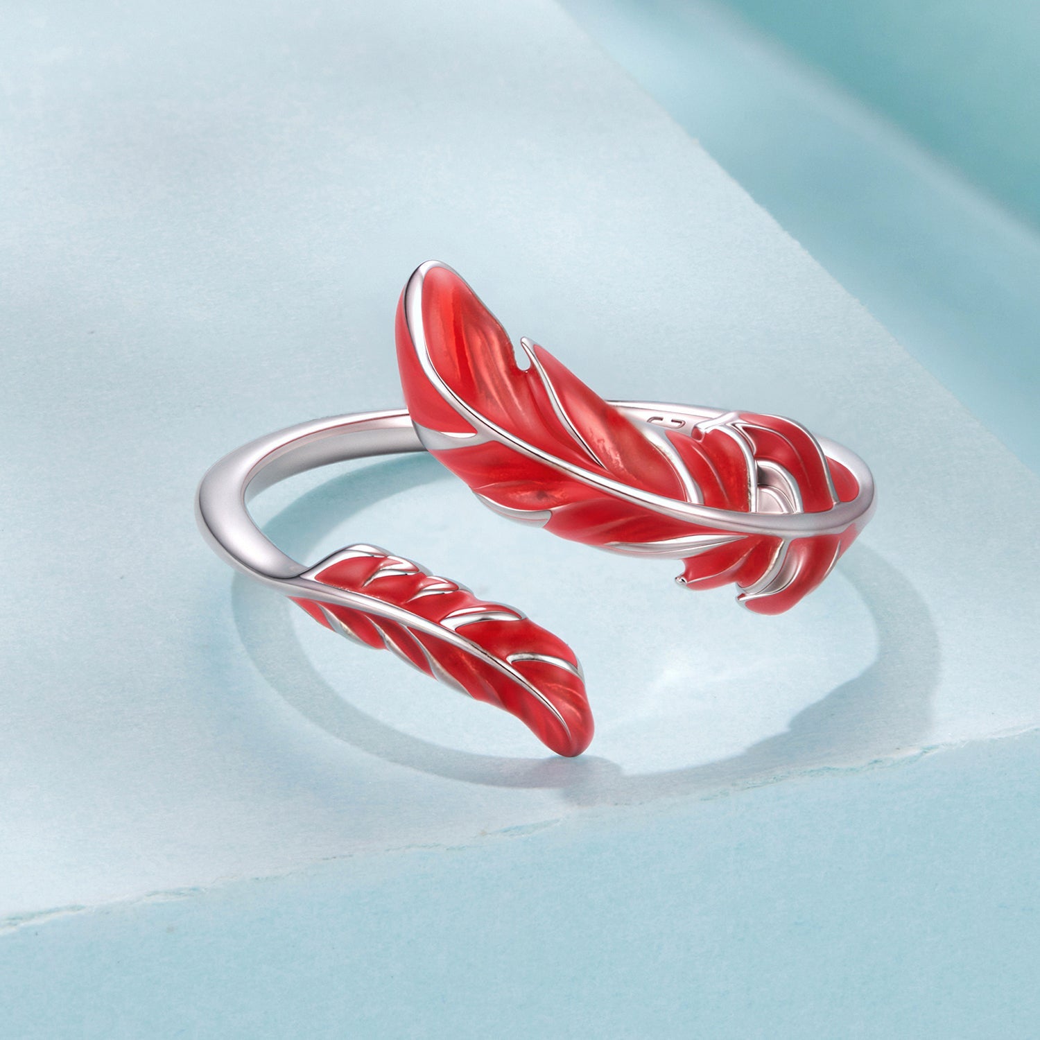 925 Sterling Silver Ring with White Gold Plating for Women - Style E