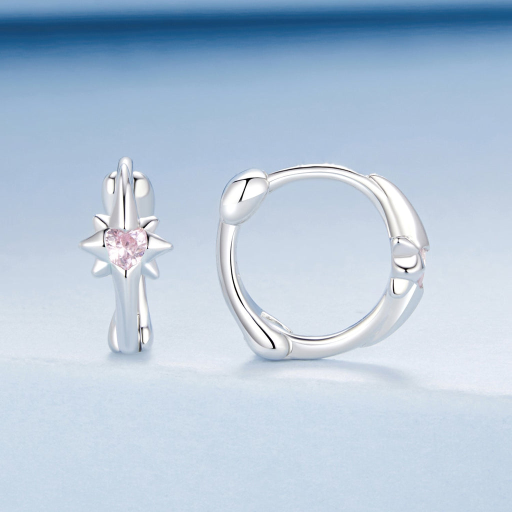 925 Sterling Silver White Gold Plated Earrings with CZ for Women