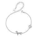 925 Sterling Silver & Plated White Gold Bracelet 15+6cm for Women