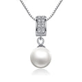 925 Sterling Silver Necklace with Quality Shell Pearl and Pavé Setting CZ