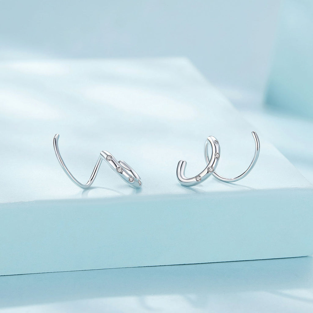 925 Sterling Silver CZ Pavé Earrings for Women