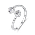 925 Sterling Silver Heart Shaped 0.17cm CZ Ring for Women