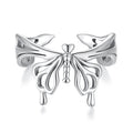 925 Sterling Silver Oxidized Silver 0.2-1.3 cm Adjustable Ring