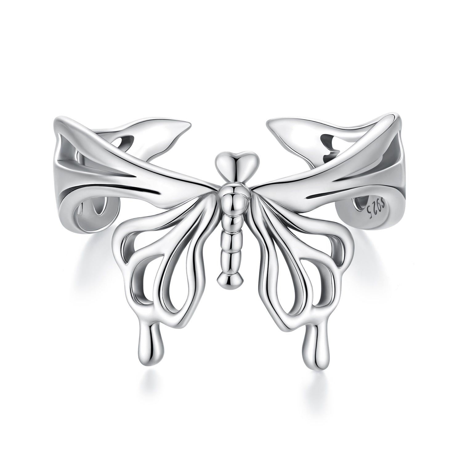 925 Sterling Silver Oxidized Silver 0.2-1.3 cm Adjustable Ring