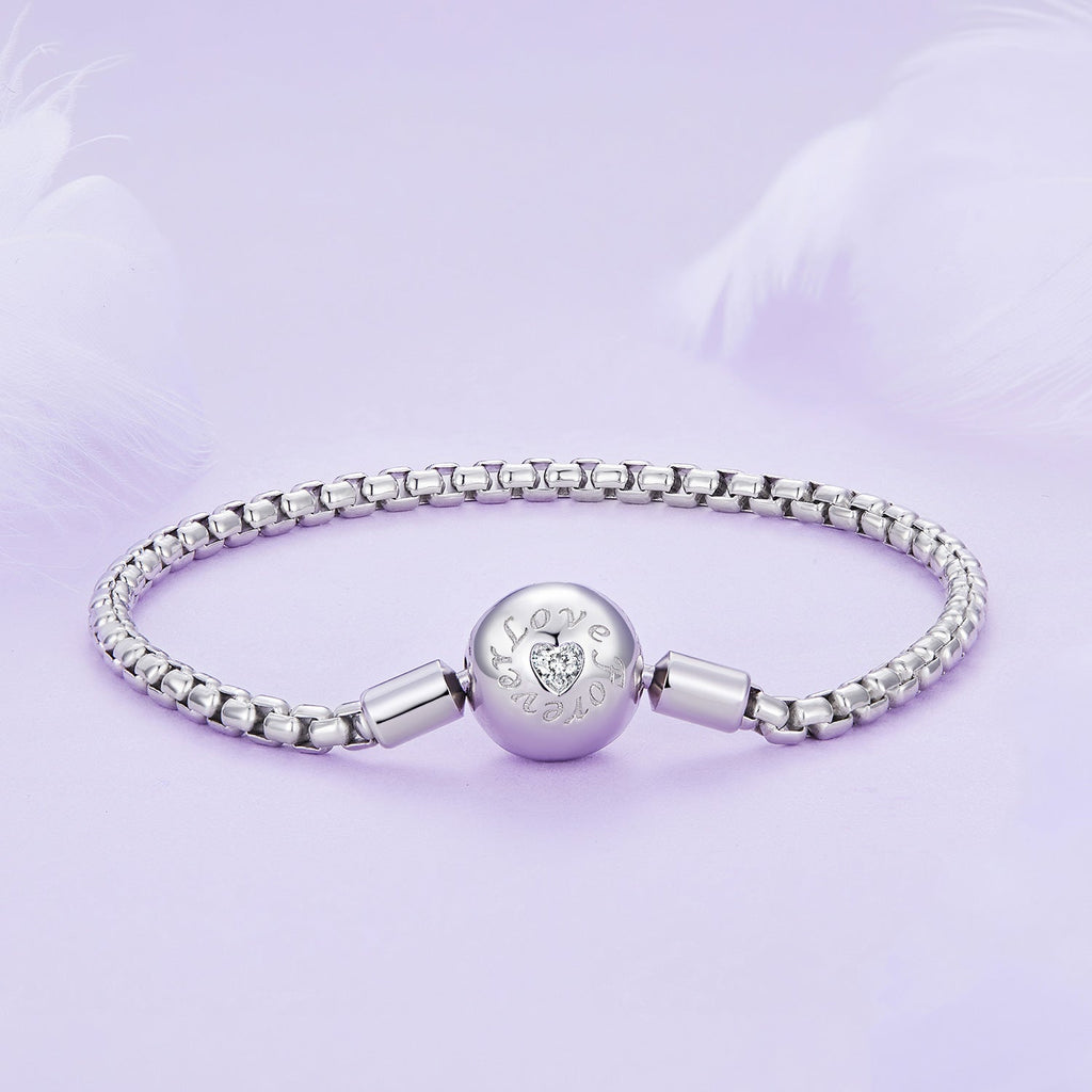 925 Sterling Silver Bracelet 19cm with CZ Stones for Women