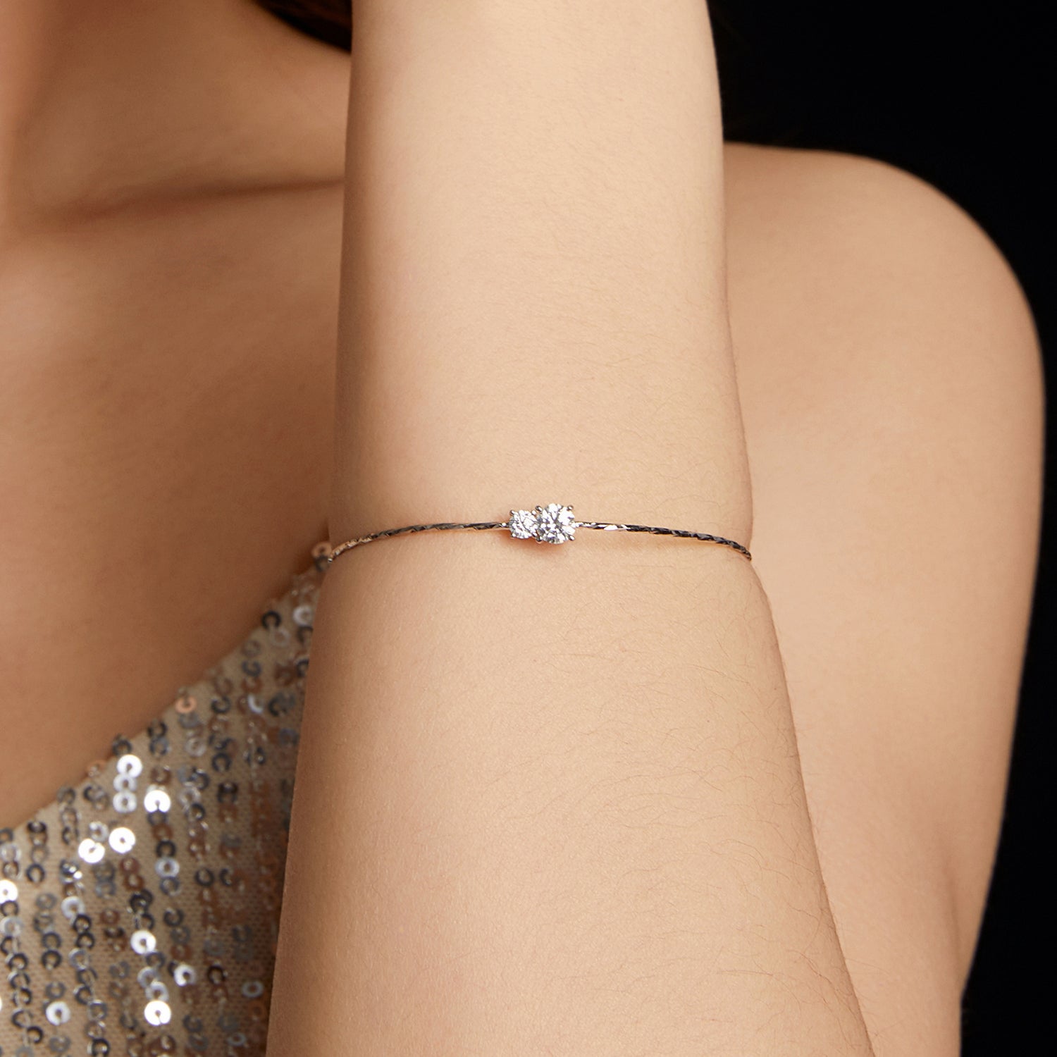 925 Sterling Silver 0.2 Carat Genuine Moissanite Bracelet for Women