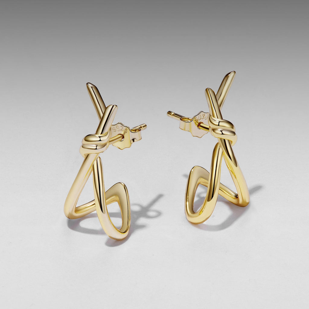 925 Sterling Silver Earrings for Women - Size 2.0*0.8 cm - Plated White Gold